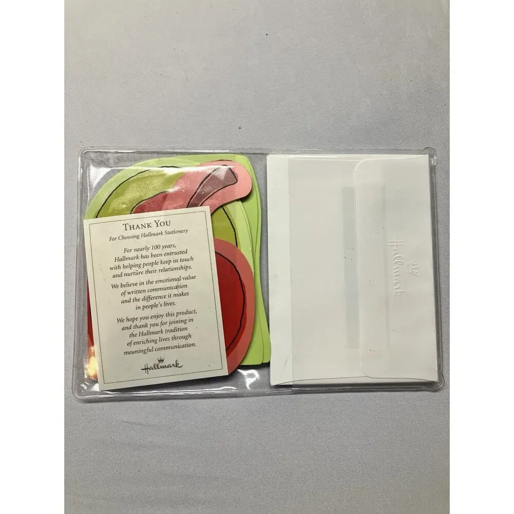 Vintage Hallmark Blank Martini Theme Note Cards 8 Cards & Envelopes Olive Cherry